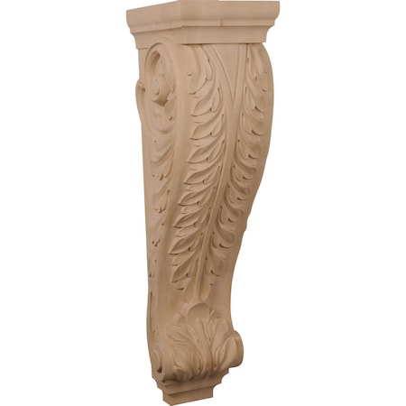 Ekena Millwork 9"W x 10"D x 34"H Super Jumbo Acanthus Wood Corbel, Rubberwood CORW09X10X34ACRW